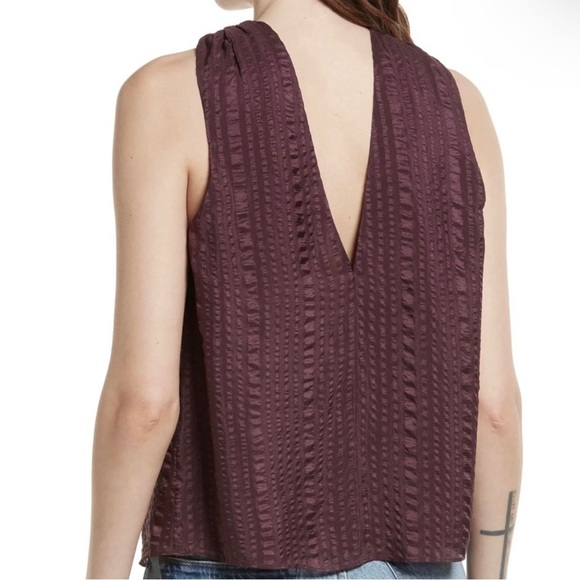 NEW FRAME PURPLE TEXTURED SILK HALTER TOP - Picture 7 of 9